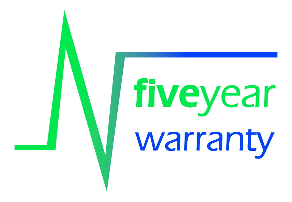 5 year warranty logo